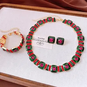 Gioielli Da Palazzo Vintage Collana Bracciale E Orecchini In Lega Smaltata Con Perno In Argento Per Donne Retrò Francese