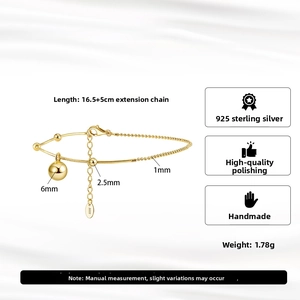 Dimensioni dettagliate del bracciale a doppio strato in argento S925 con ciondolo a sfera