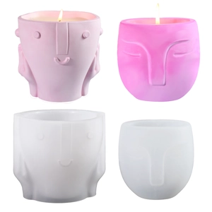 DIY bronze face silicone mold set for concrete flowerpots and aromatherapy candles