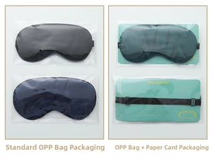 Detailed comparison of basic OPP bag and premium card packaging for silk sleep masks