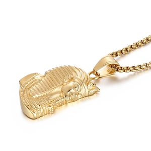 Goldene altägyptische Pharao Tutanchamun Anhängerkette mit Boxkette für Herren