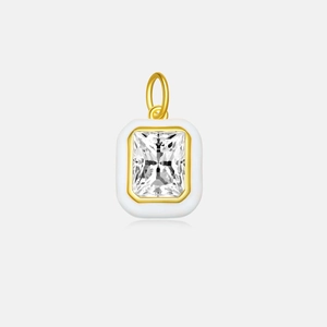 Macro detail of S925 silver Evil Eye pendant with crystal and golden plating