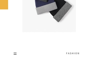 Close-up of thick knit winter beanie with color block jacquard patterns and ribbed texture