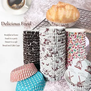 Disposable PET Coated Paper Baking Cups Heat Resistant Oil Proof Cupcake Liners For Bread Muffin Dessert Home Party