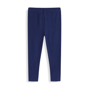 Classic navy blue girls' leggings with elastic waistband and soft cotton fabric