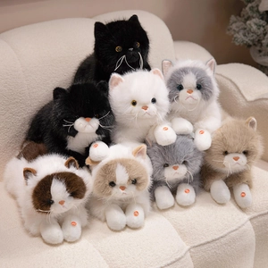 Jouet En Peluche Chat Ragdoll Simulation Réaliste Miaulement Interactif Poupée Chaton Décoration Maison Cadeau Anniversaire Filles