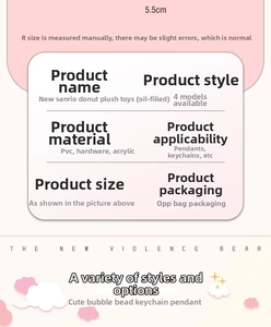 Detail specifications of acrylic oil-filled donut keychains with PVC and metal materials