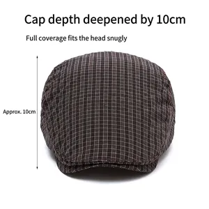 British style checkered ivy cap with a 10cm deepened design for a secure and comfortable fit