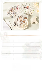 Detail view of profession-themed decorative stickers set with size and material specifications