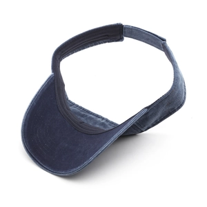 Visiera parasole regolabile in cotone lavato blu navy per sport e protezione solare