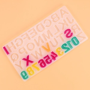Silicone alphabet and number mold for DIY resin jewelry making in clear finish