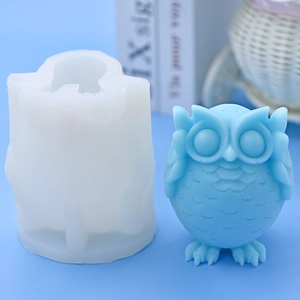 Stampi in silicone 3D a forma di gufo per torte e cioccolato con texture piumate