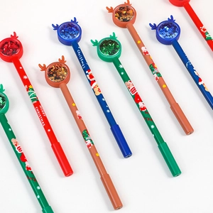 Christmas Reindeer sequin gel pens with liquid glitter and holiday deer antler decor
