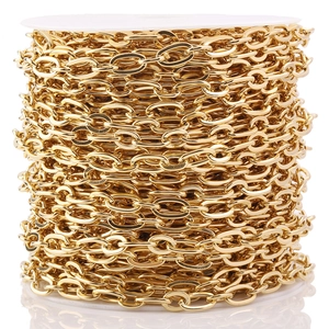 Stainless Steel Paperclip Chain Oval Link Flattened O Shape DIY Jewelry Making Accessories Gold Silver Color Craft