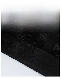 Detailed macro view of wide moisture-wicking sweatband and breathable mesh lining