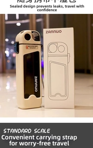 Detail view of the Zannuo square sports bottle showing safety lock and portable strap
