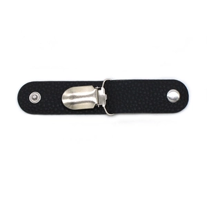 Universeller PU-Leder-Hut-Clip für Reisegepäck mit silberner Metallschnalle in Schwarz