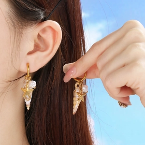 Creolen Aus Edelstahl Mit Emaille Blume Böser Blick Herz Muschel Künstliche Perle Für Sommer Strandurlaub Frauen