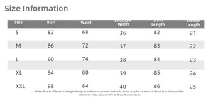 Detailed size chart for blue tweed summer dress with bust, waist, and length measurements