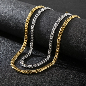 Polished Cuban Link Necklace And Bracelet 316L Stainless Steel Hip Hop Punk Fashion Jewelry For Men