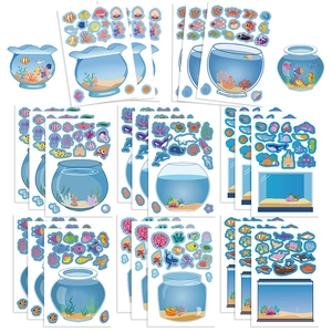 Pegatinas DIY Pecera Vida Marina Dibujos Animados Impermeable PVC Animales Océano Para Scrapbooking Journaling Decoración Niños
