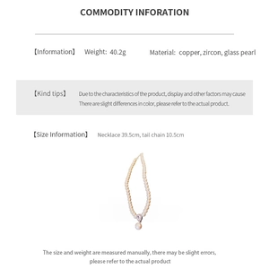 Fiche technique détaillée du collier de perles vintage avec pendentif cœur et zircon