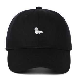 Cotton Baseball Cap Squirrel Embroidery Soft Top Adjustable Sun Protection Casual Outdoor Hat For Men Women