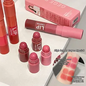 Velvet matte lip crayon set featuring gradient pink and grapefruit red shades for lasting wear