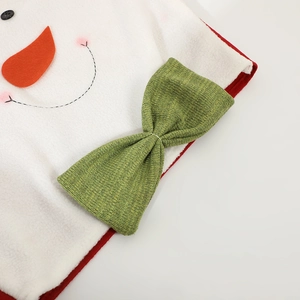 Christmas snowman chair cover in soft fleece with festive red and green decorative accents