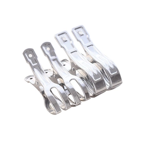 Large stainless steel quilt clips set with heavy duty windproof spring for laundry drying