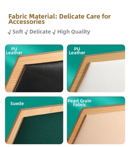 Detail of PU leather and velvet lining textures in a bamboo hexagon jewelry display tray