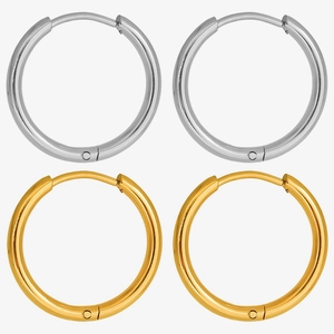 Minimalist 304 Stainless Steel Hoop Earrings Geometric Circle Ear Buckle Unisex Daily Fashion Commuter Jewelry Earring