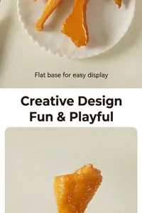 Vista macro di un modello di pollo fritto con base piatta per un appoggio stabile