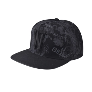 Casquette Snapback En Coton Lettre W Brodée 3D Imprimé Graffiti Street Réglable Hip Hop Tendance Outdoor Unisexe