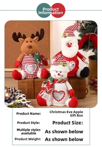 Detailed view of plush Santa and Snowman gift boxes with heart-shaped transparent window