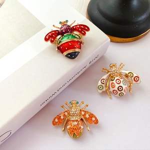 Vintage Baroque insect bee brooches with enamel, pearls and crystals in three styles