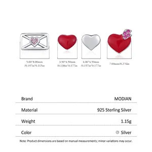 S925 sterling silver heart earring set featuring red enamel and pink pavé crystal accents