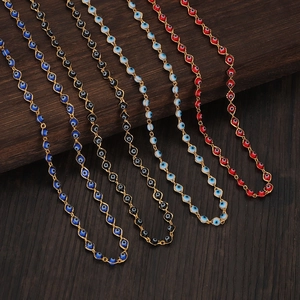 Collana Occhio Del Diavolo Bohémien Lega Di Rame Perle In Smalto Colorato Ciondolo In Acciaio Inossidabile Catena Da Clavicola