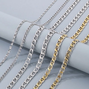 Edelstahl Halskette Und Armband Zweifarbig Gold Silber Büroklammer Gliederkette Modeschmuck Damen Herren Einfaches Elegantes Accessoire