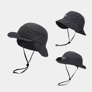 Women Outdoor Quick Dry Bucket Hat With Neck Flap Sun Protection Wide Brim Fishing Hat With Adjustable Windproof String