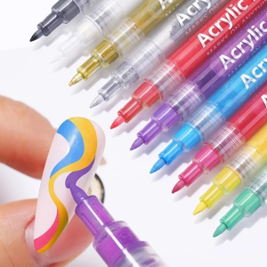 Multi-color acrylic nail art pens set for DIY 3D drawing and painting on nails