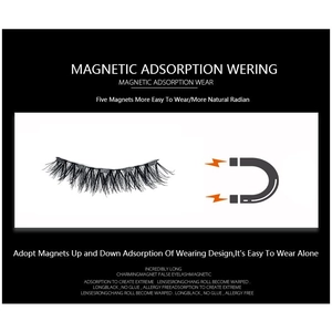 Detail showing five-magnet design for glueless magnetic adsorption false eyelashes