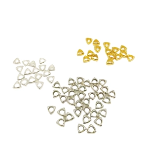 Triangle spacer beads for DIY jewelry in gold, bright silver, and antique silver finish
