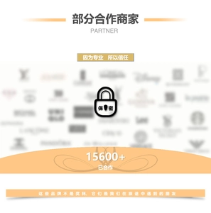 Visual showcase of corporate partners and brand collaborations for gift packaging
