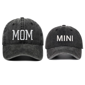 MOM And MINI Matching Baseball Caps Washed Cotton Embroidered Letter Sun Protection Vintage Retro For Family