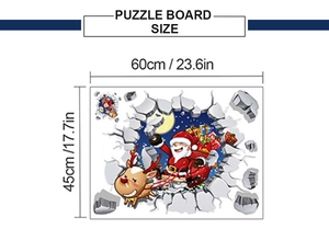Detailed size specifications for 3D Santa Claus wall sticker measuring 60cm by 45cm