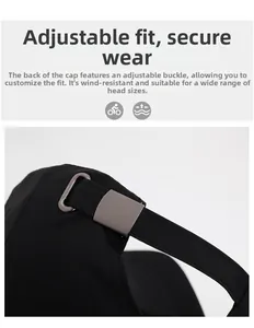 Adjustable rear metal buckle strap for a secure and custom fit on black baseball cap