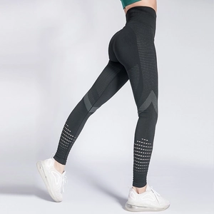 Leggings de yoga taille haute sans couture avec découpes en mesh et effet push-up