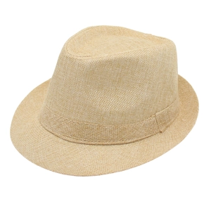 Paper Straw Woven Fedora Hat Breathable Sun Protection Beach Panama Jazz Cap Retro Simple Solid Color For Men Women