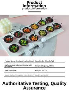 Miniature stir-fry model made of PVC for dollhouse kitchen display and DIY decoration